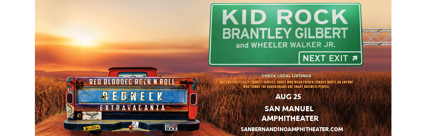 Kid Rock, Brantley Gilbert & Wheeler Walker Jr. at San Manuel Amphitheater