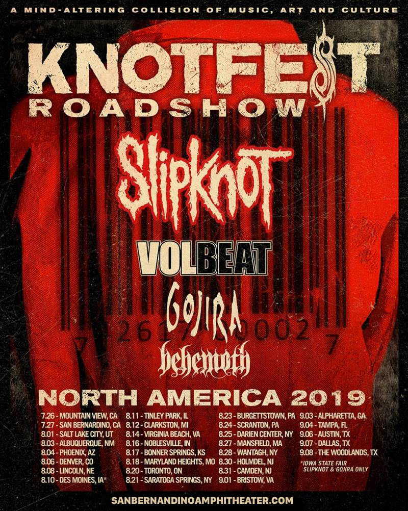 Slipknot, Volbeat, Gojira & Behemoth at Glen Helen Amphitheater